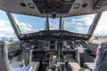 Cockpit of Casa C-212 twin engine transport aircraft VH-VHB operated by Sky Traders.