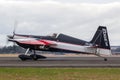 Melissa Andrzejewski flying an Edge 540 aerobatic aircraft.