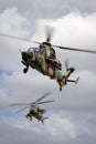 Two Australian Army Eurocopter Tiger ARH Armed reconnaissance helicopters Royalty Free Stock Photo