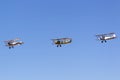 Sopwith Pup replica VH-PSP operated by the Royal Australian Air Force RAAF Museum leading two de Havilland Tiger Moth aircraft