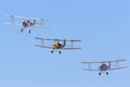 Sopwith Pup replica VH-PSP operated by the Royal Australian Air Force RAAF Museum leading two de Havilland Tiger Moth aircraft