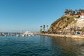 Avalon bay with small boat in Santa Catalina Island, USA Royalty Free Stock Photo