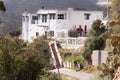 View of the side of the Zane Grey Pueblo in Avalon, Catalina Island, CA