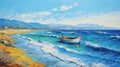 Avangarde Painting of Cyprus Beach Royalty Free Stock Photo