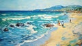 Avangarde Painting of Cyprus Beach Royalty Free Stock Photo
