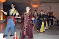 Avanos / Turkey - April 25, 2013: Traditional Turkish dancers dance for tourists in a local restaurant