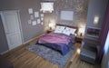 Avantgarde bedroom in grey color trend
