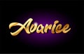 avarice 3d gold golden text metal logo icon design handwritten t