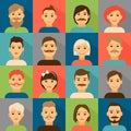 Avatar app icons. User hipster face set