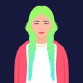 Avatar of an Asian girl with colored hair