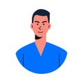 Avatar of Asian man with dark hair and blue sweater Royalty Free Stock Photo