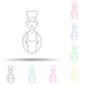 avatar baker multi color style icon. Simple thin line, outline vector of avatars icons for ui and ux, website or mobile