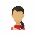 Avatar brunette woman icon, cartoon style