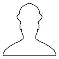 Avatar builder architect engineer in helmet view icon black color vector illustration flat style image