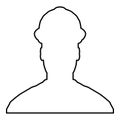 Avatar builder architect engineer in helmet view icon black color vector illustration flat style image