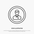 Avatar, Business, Human, Man, Person, Profile, User Line Icon Vector