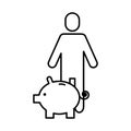 Avatar businessman with piggy savings