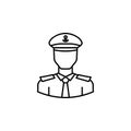 Avatar captain outline icon. Signs and symbols can be used for web logo mobile app UI UX