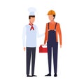 Avatar chef and builder standing Royalty Free Stock Photo