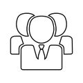 Avatar, client profile, customer, human, manager, member, user account icon. Outline vector