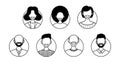 Avatar collection. Bundle of different people avatars. Male and female characters faces. Smiling young men and women. Vector Royalty Free Stock Photo