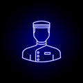 avatar concierge outline icon in blue neon style. Signs and symbols can be used for web logo mobile app UI UX
