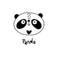 Avatar cute face panda portrait. Vector illustration in cartoon style