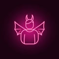 avatar of the demon male neon icon. Elements of Angel and demon set. Simple icon for websites, web design, mobile app, info