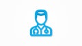 Avatar, doctor whith phonendoscope 3d realistic line icon. vector illustration