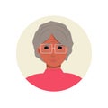 Avatar is an elderly gray-haired African-American woman with glasses