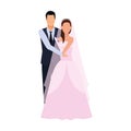 Avatar elegant groom and bride icon