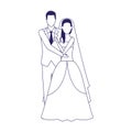 Avatar elegant groom and bride icon