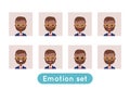 Avatar emotion set. Indian businessman Royalty Free Stock Photo