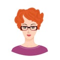 Female social profile. Avatar people vector illustration. Woman portrait. Business character icon.