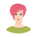 Avatar. Face Icon. Female social profile of business woman. Woman portrait