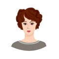 Avatar. Face Icon. Female social profile of business woman. Woman portrait. Support service.