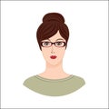 Avatar. Face Icon. Female social profile of business woman. Woman portrait. Support service.