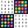 Avatar Famous Musicians All in One Icons Black & White Color Flat Design Freehand Set 1