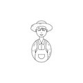 avatar farmer icon. Professions for mobile concept and web apps. Thin line icon for website design and development, app developme