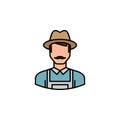 Avatar farmer outline icon. Signs and symbols can be used for web logo mobile app UI UX