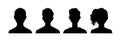 Avatar female male icon silhouette. Head profile user face anonymous person portrait illustration. Avatar circle icon Royalty Free Stock Photo