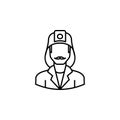 Avatar firefighter outline icon. Signs and symbols can be used for web logo mobile app UI UX