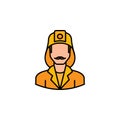 Avatar firefighter outline icon. Signs and symbols can be used for web logo mobile app UI UX