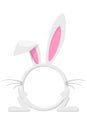 Avatar frame rabbit or hare, animal round template for game