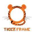 Avatar frame tiger, round animal template for game.