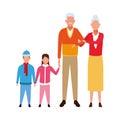 Avatar grandfathers with grandchilds, flat design