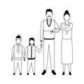 Avatar grandfathers with grandchilds, flat design