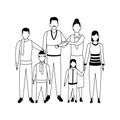 Avatar grandfathers with kids, flat design