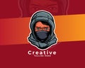 avatar hacker gamer mascot esport logo design , young wearing hoodie and mask, gamers logo template, avatar wearing mask