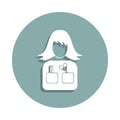 avatar of a hairdresser icon in badge style. One of Avatars collection icon can be used for UI, UX